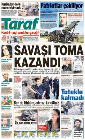 Taraf Gazetesi 16 Ağustos 2015 kapağı