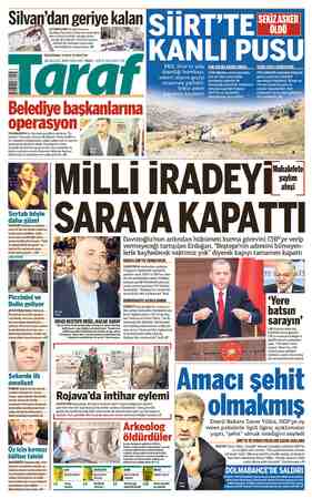 Taraf Gazetesi 20 Ağustos 2015 kapağı