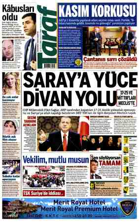 Taraf Gazetesi 22 Ağustos 2015 kapağı