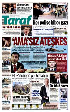 Taraf Gazetesi 23 Ağustos 2015 kapağı