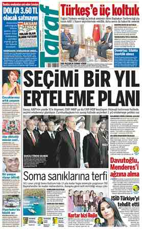 Taraf Gazetesi 31 Ağustos 2015 kapağı
