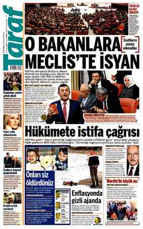 Taraf Gazetesi 4 Eylül 2015 kapağı