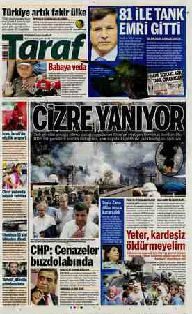 Taraf Gazetesi 11 Eylül 2015 kapağı