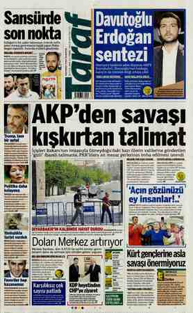 Taraf Gazetesi 15 Eylül 2015 kapağı