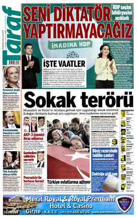 Taraf Gazetesi 3 Ekim 2015 kapağı