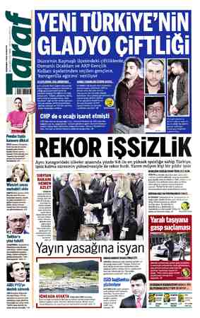Taraf Gazetesi 16 Ekim 2015 kapağı