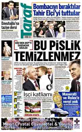 Taraf Gazetesi 20 Ekim 2015 kapağı