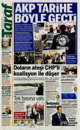 Taraf Gazetesi 30 Ekim 2015 kapağı