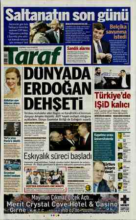 Taraf Gazetesi 31 Ekim 2015 kapağı
