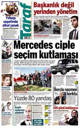 Taraf Gazetesi 6 Kasım 2015 kapağı