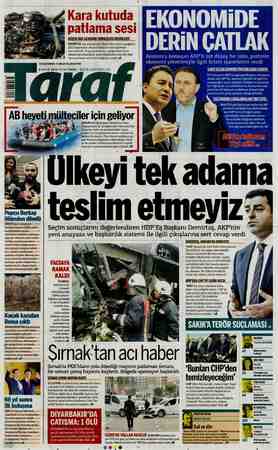 Taraf Gazetesi 7 Kasım 2015 kapağı