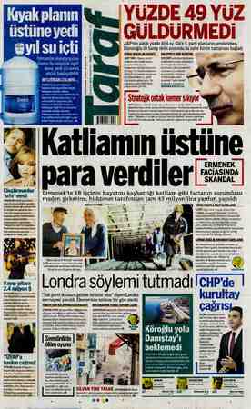 Taraf Gazetesi 9 Kasım 2015 kapağı
