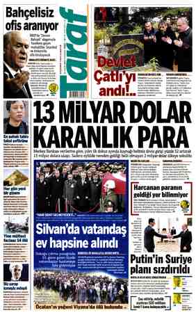 Taraf Gazetesi 12 Kasım 2015 kapağı