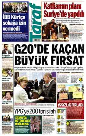 Taraf Gazetesi 17 Kasım 2015 kapağı