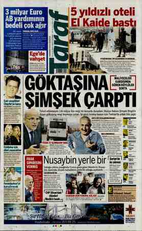 Taraf Gazetesi 20 Kasım 2015 kapağı