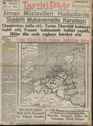 Tasviri Efkar Gazetesi 11 Mayıs 1940 kapağı
