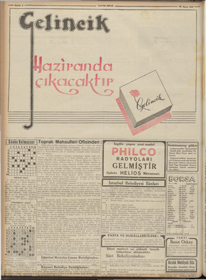    CIZircınci CI ÇI Clcc'ıkhg | Günün Bulmacası ,Toprak Mahsulleri Ofısınden £ Peşin para ile Ofis tarafından mübayaa edile