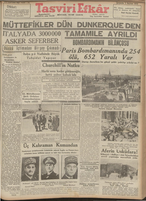 Tasviri Efkar Gazetesi 5 Haziran 1940 kapağı