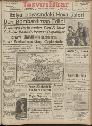 Tasviri Efkar Gazetesi 12 Haziran 1940 kapağı