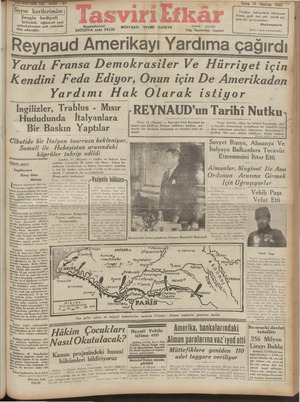 Tasviri Efkar Gazetesi 14 Haziran 1940 kapağı