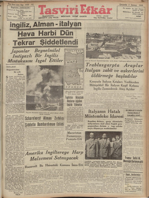 Tasviri Efkar Gazetesi July 3, 1940 kapağı