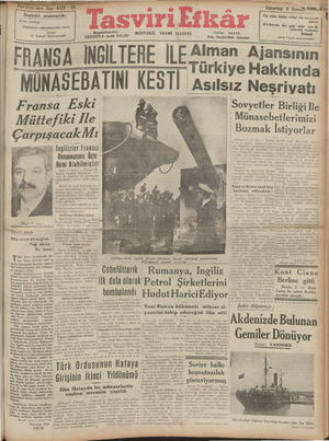 Tasviri Efkar Gazetesi 6 Temmuz 1940 kapağı