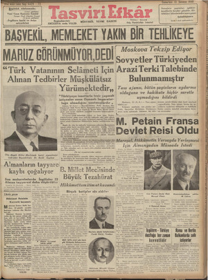 Tasviri Efkar Gazetesi 13 Temmuz 1940 kapağı