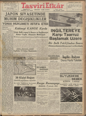 Tasviri Efkar Gazetesi July 17, 1940 kapağı