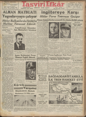 Tasviri Efkar Gazetesi July 18, 1940 kapağı
