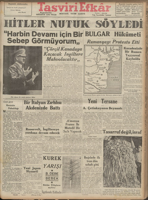 Tasviri Efkar Gazetesi 20 Temmuz 1940 kapağı