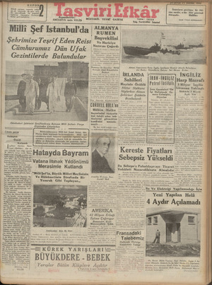 Tasviri Efkar Gazetesi 24 Temmuz 1940 kapağı