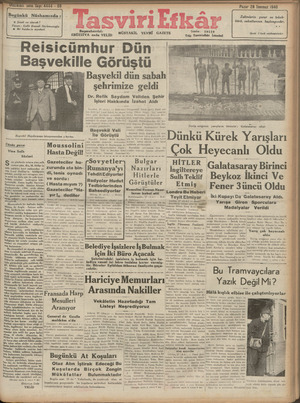 Tasviri Efkar Gazetesi July 28, 1940 kapağı