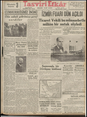 Tasviri Efkar Gazetesi 21 Ağustos 1940 kapağı