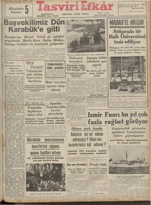 Tasviri Efkar Gazetesi 23 Ağustos 1940 kapağı