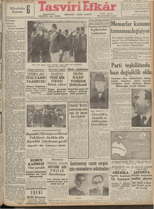 Tasviri Efkar Gazetesi 24 Ağustos 1940 kapağı