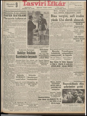 Tasviri Efkar Gazetesi 27 Ağustos 1940 kapağı