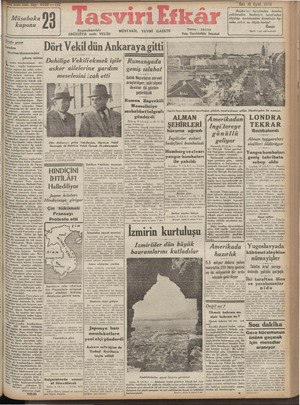 Tasviri Efkar Gazetesi 10 Eylül 1940 kapağı