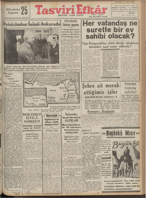 Tasviri Efkar Gazetesi 19 Eylül 1940 kapağı