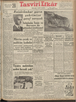 Tasviri Efkar Gazetesi 22 Eylül 1940 kapağı