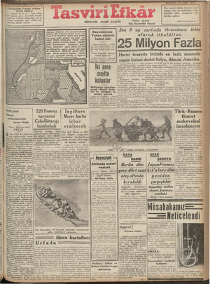 Tasviri Efkar Gazetesi 25 Eylül 1940 kapağı