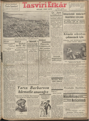 Tasviri Efkar Gazetesi 26 Eylül 1940 kapağı