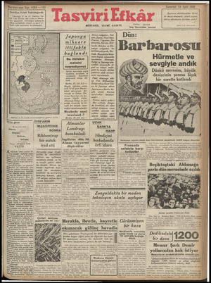 Tasviri Efkar Gazetesi 28 Eylül 1940 kapağı