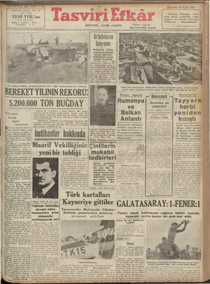 Tasviri Efkar Gazetesi 30 Eylül 1940 kapağı