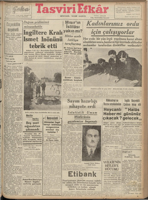 Tasviri Efkar Gazetesi 2 Ekim 1940 kapağı