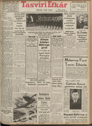 Tasviri Efkar Gazetesi 13 Ekim 1940 kapağı