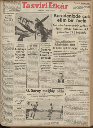 Tasviri Efkar Gazetesi 14 Ekim 1940 kapağı