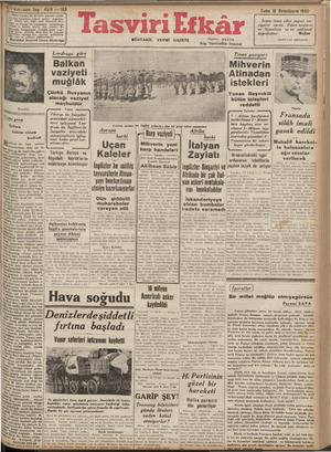 Tasviri Efkar Gazetesi 18 Ekim 1940 kapağı
