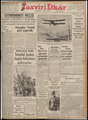 Tasviri Efkar Gazetesi 22 Ekim 1940 kapağı