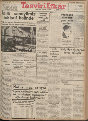 Tasviri Efkar Gazetesi 24 Ekim 1940 kapağı