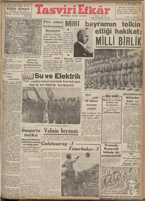 Tasviri Efkar Gazetesi 31 Ekim 1940 kapağı